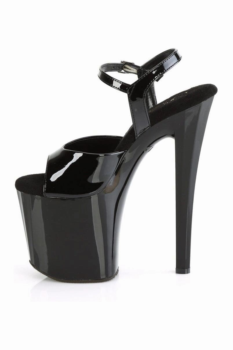 ENCHANT-709 Black Patent Sandal