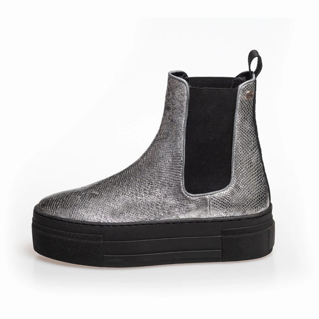 ENYA BOOT SILVER - Silver Snake