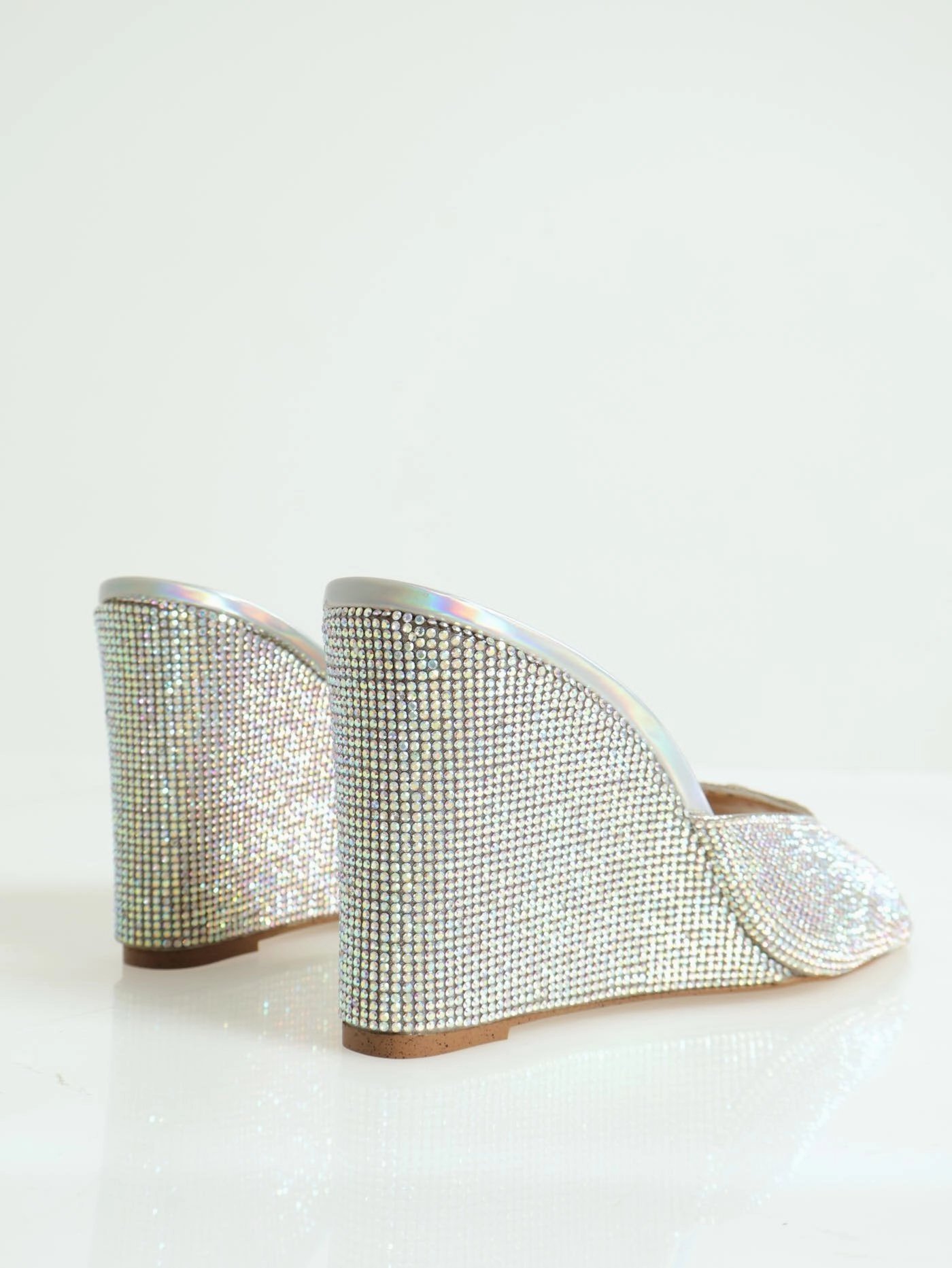 Evoke-R Metallic Fabric Mule Heel - Silver