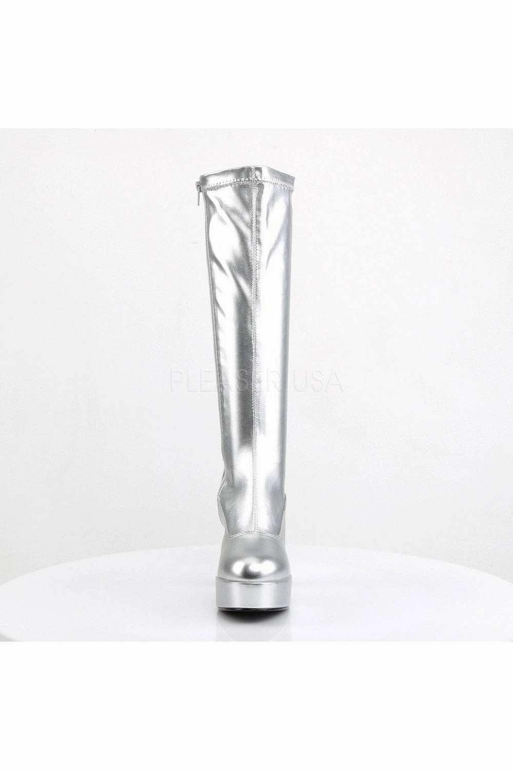 EXOTICA-2000 Go Go Boot | Silver Patent