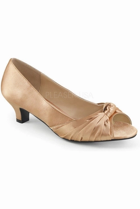 FAB-422 Pump  | Blush Genuine Satin