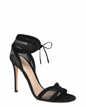 Falene Camoscio Sandal in Black