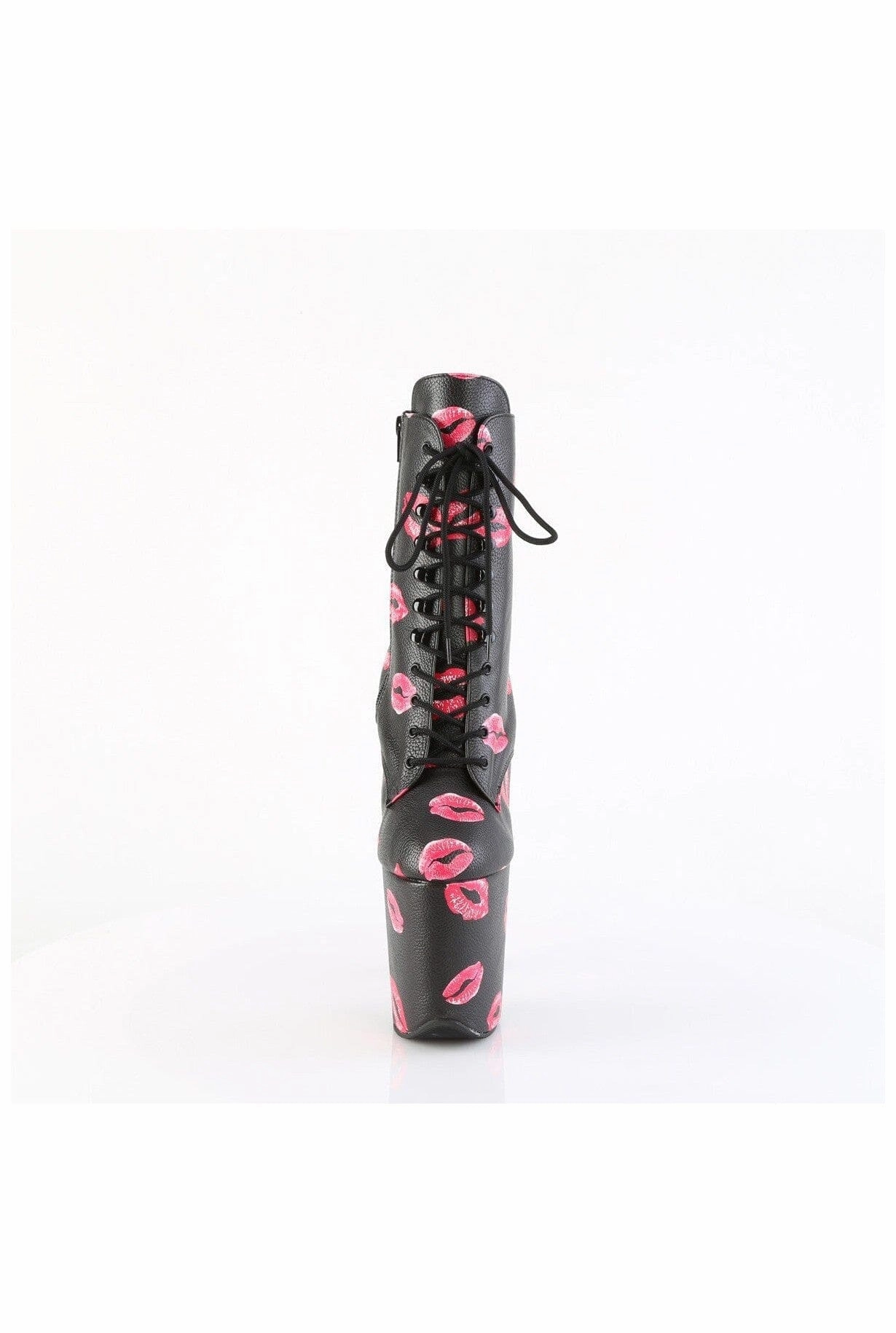 FLAMINGO-1020KISSES Black Faux Leather Ankle Boot