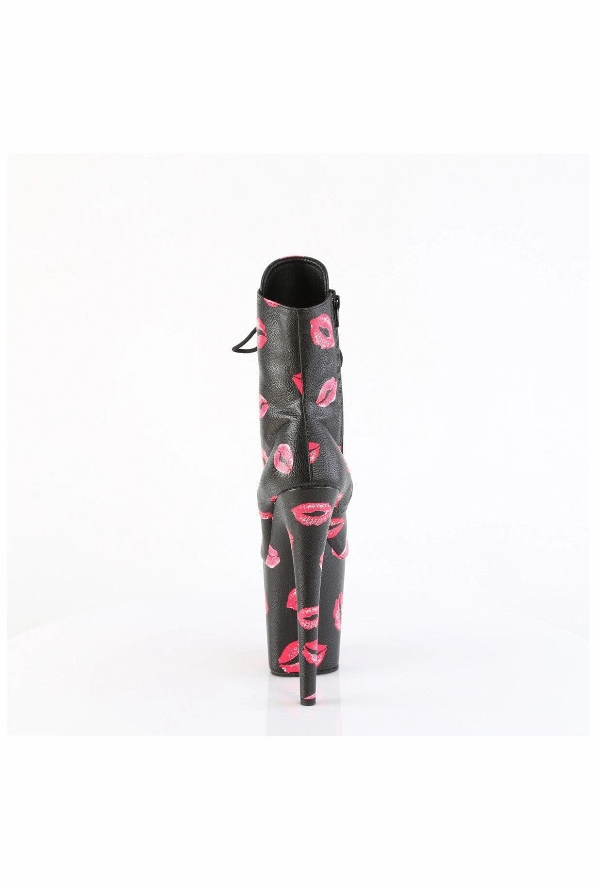 FLAMINGO-1020KISSES Black Faux Leather Ankle Boot