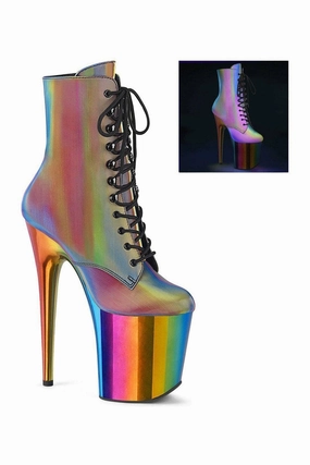 FLAMINGO-1020RC-REFL Ankle Boot | Rainbow Faux Leather
