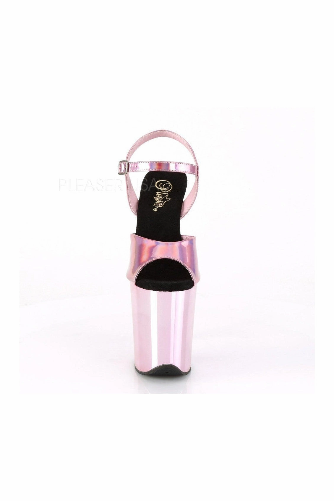 FLAMINGO-809HG Exotic Platform Sandal | Pink Faux Leather