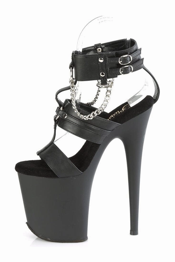 FLAMINGO-861 Black Faux Leather Sandal
