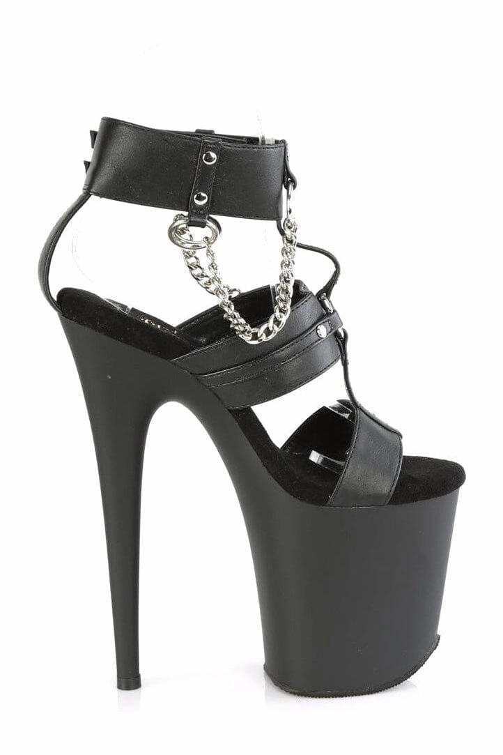 FLAMINGO-861 Black Faux Leather Sandal