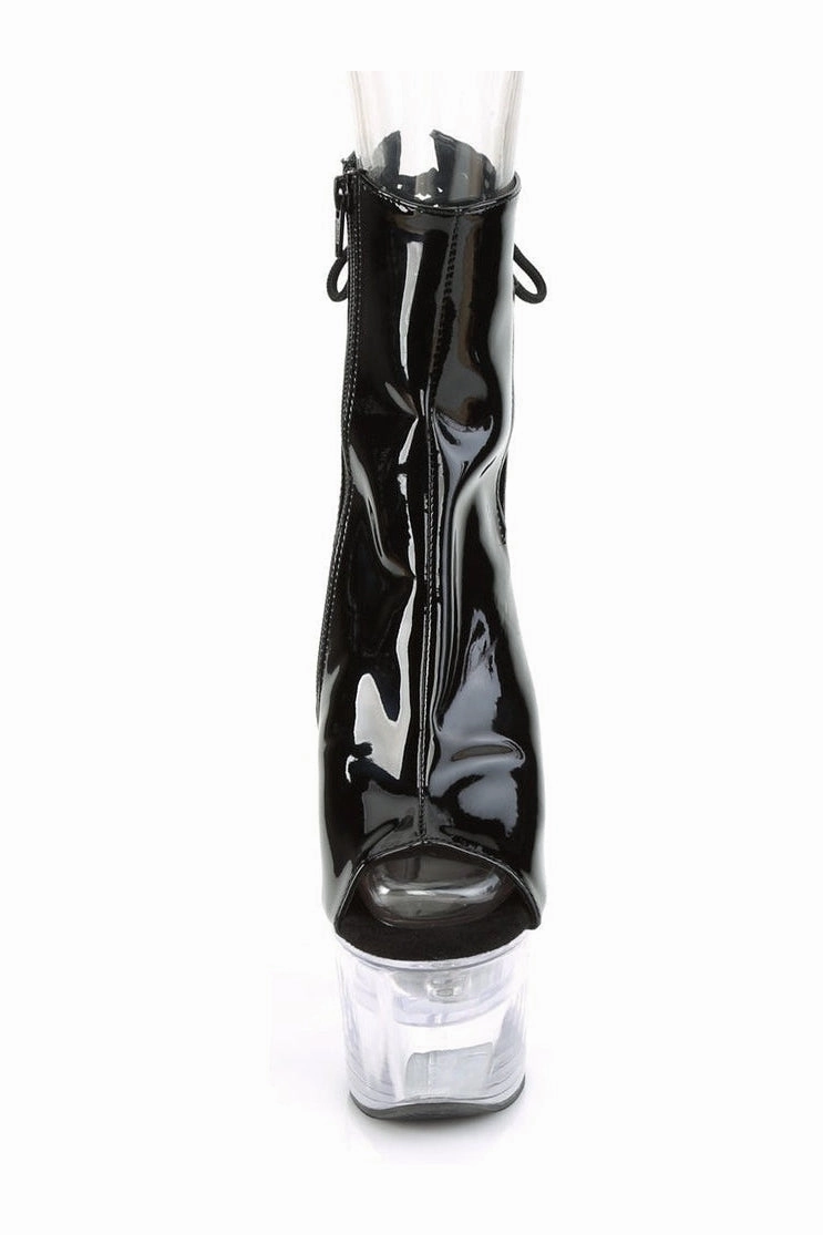 FLASHDANCE-1018-7 Platform Ankle Boot | Black Patent
