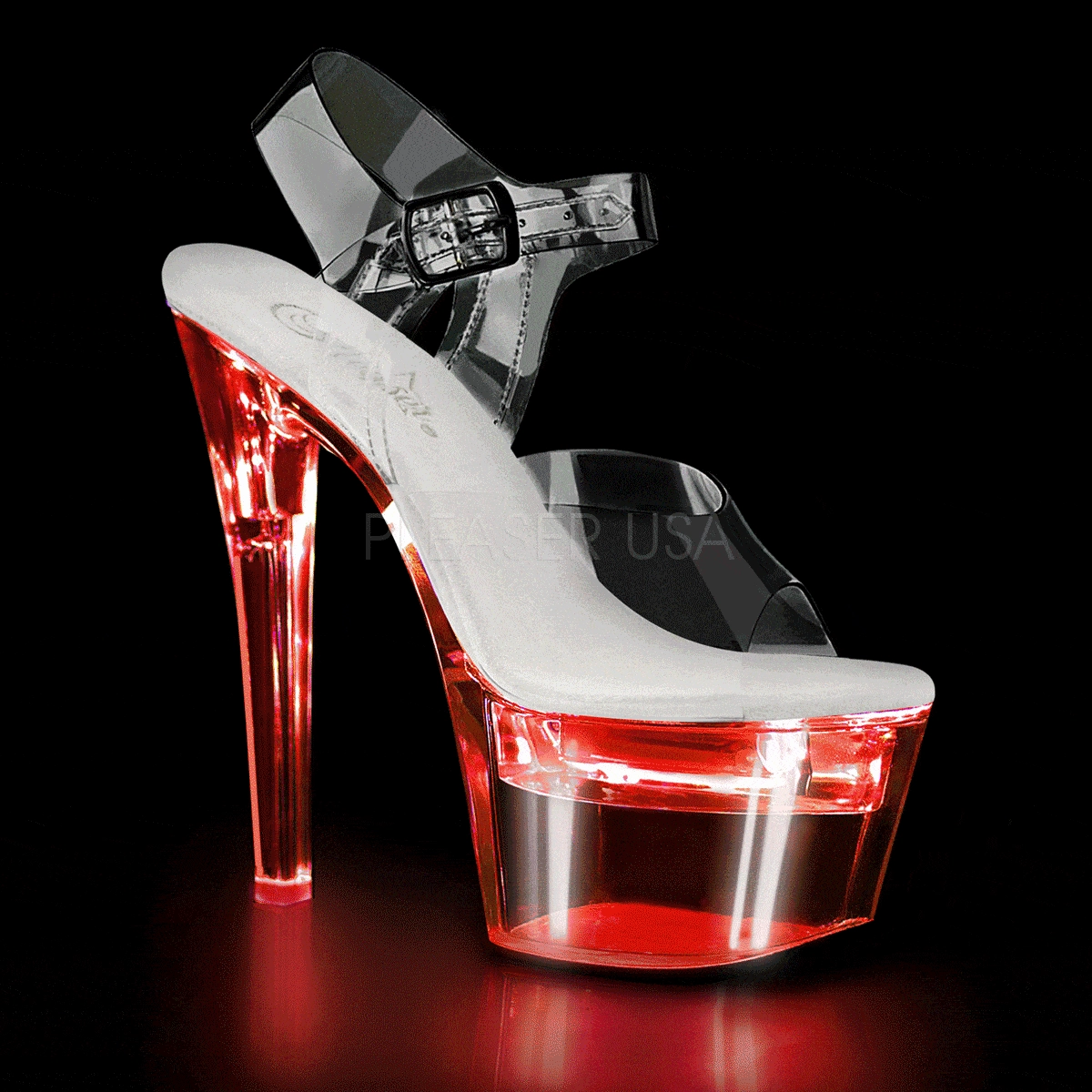 FLASHDANCE-708 Platform Sandal  | Clear Vinyl