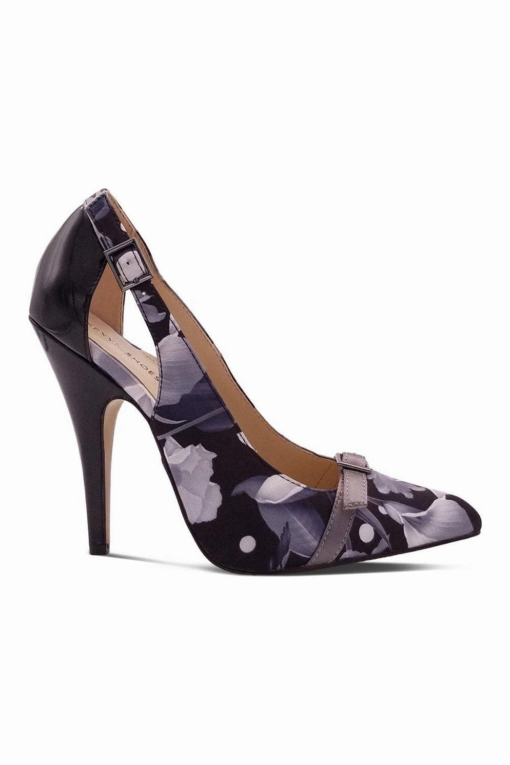 Flirty Floral Printed Pump with Buckle Detail