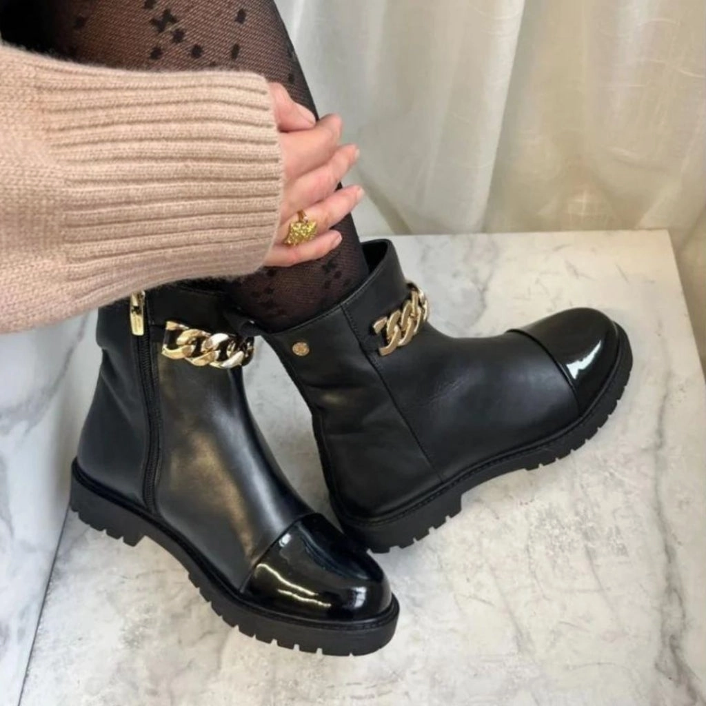 FLOWER EYES - BLACK/GOLD/PATENT