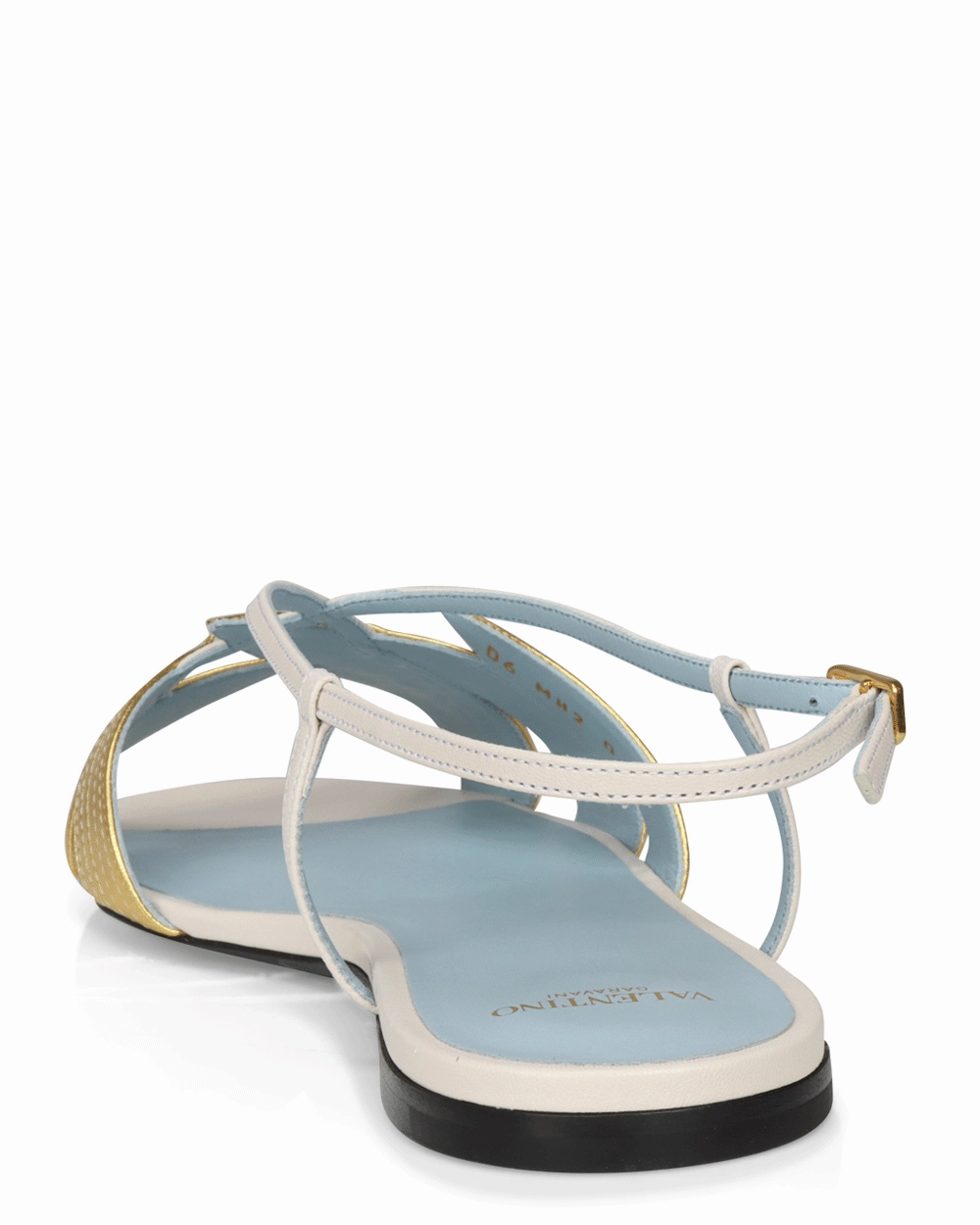 Foliefoliage Bicolor Slingback Sandal in Ivory and Gold