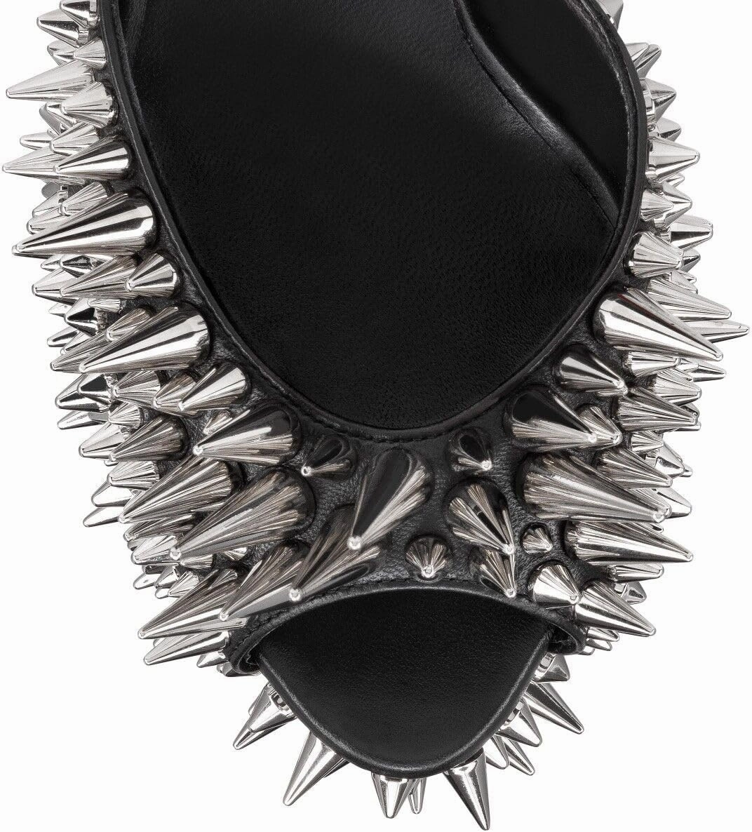 FSJ Women Spiked High Heel Sandals with Studded Ankle Strap Peep Toe Platform Chunky Rivets Heel Sexy Night Club Party Shoes Size 4-16 US