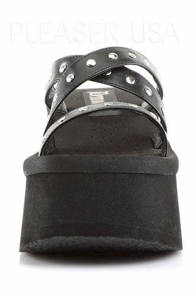FUNN-19 Sandal | Black Faux Leather