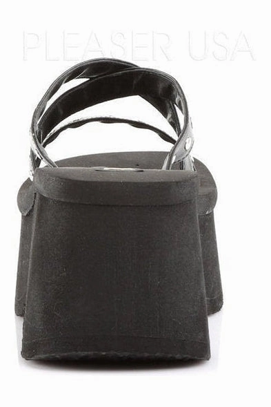 FUNN-19 Sandal | Black Faux Leather