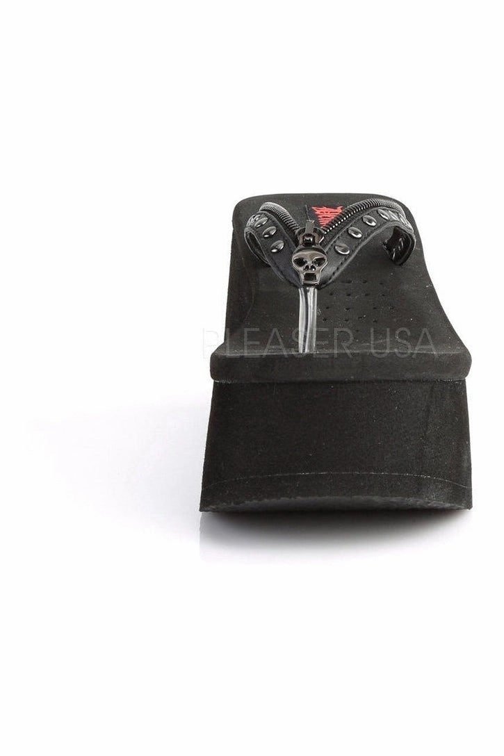 FUNN-33 Sandal | Black Faux Leather