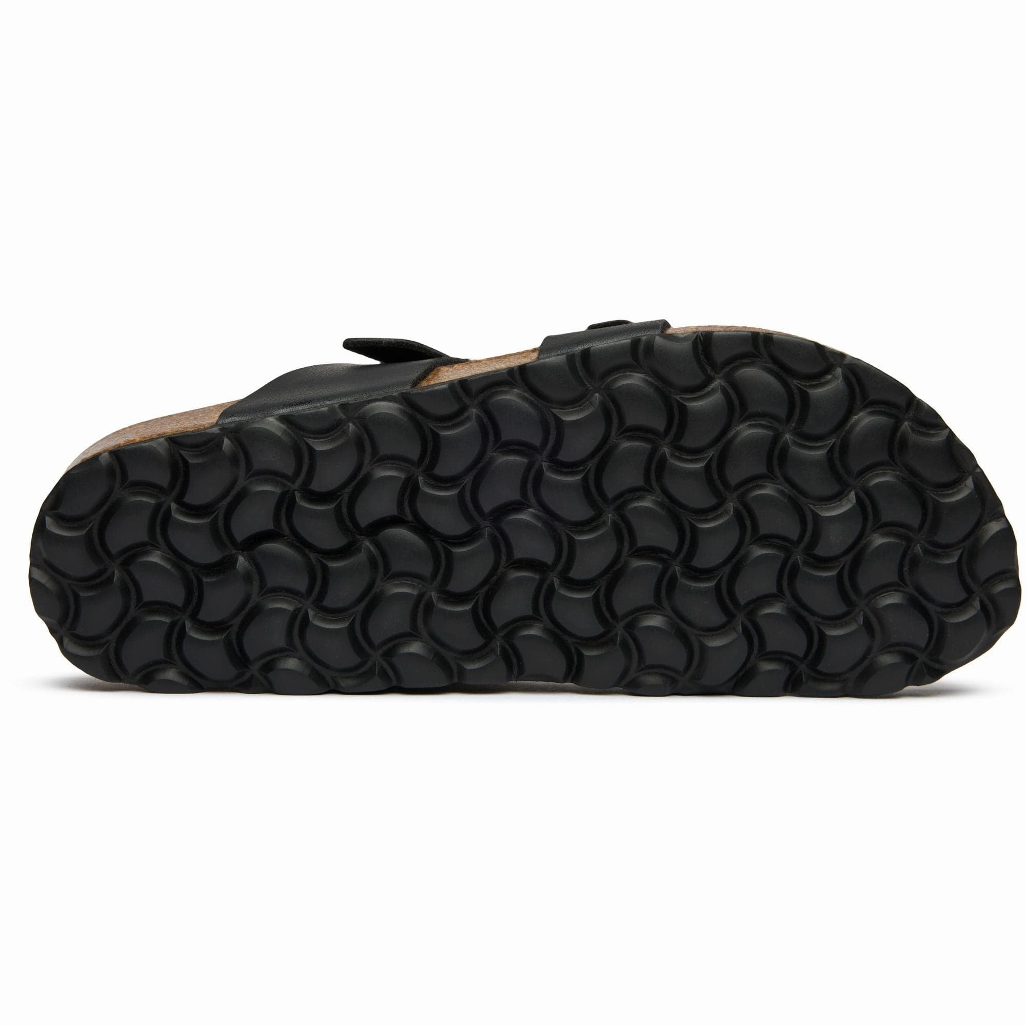 Garlic Women's Comfort Vegan Leather Footbed Sandals | Black