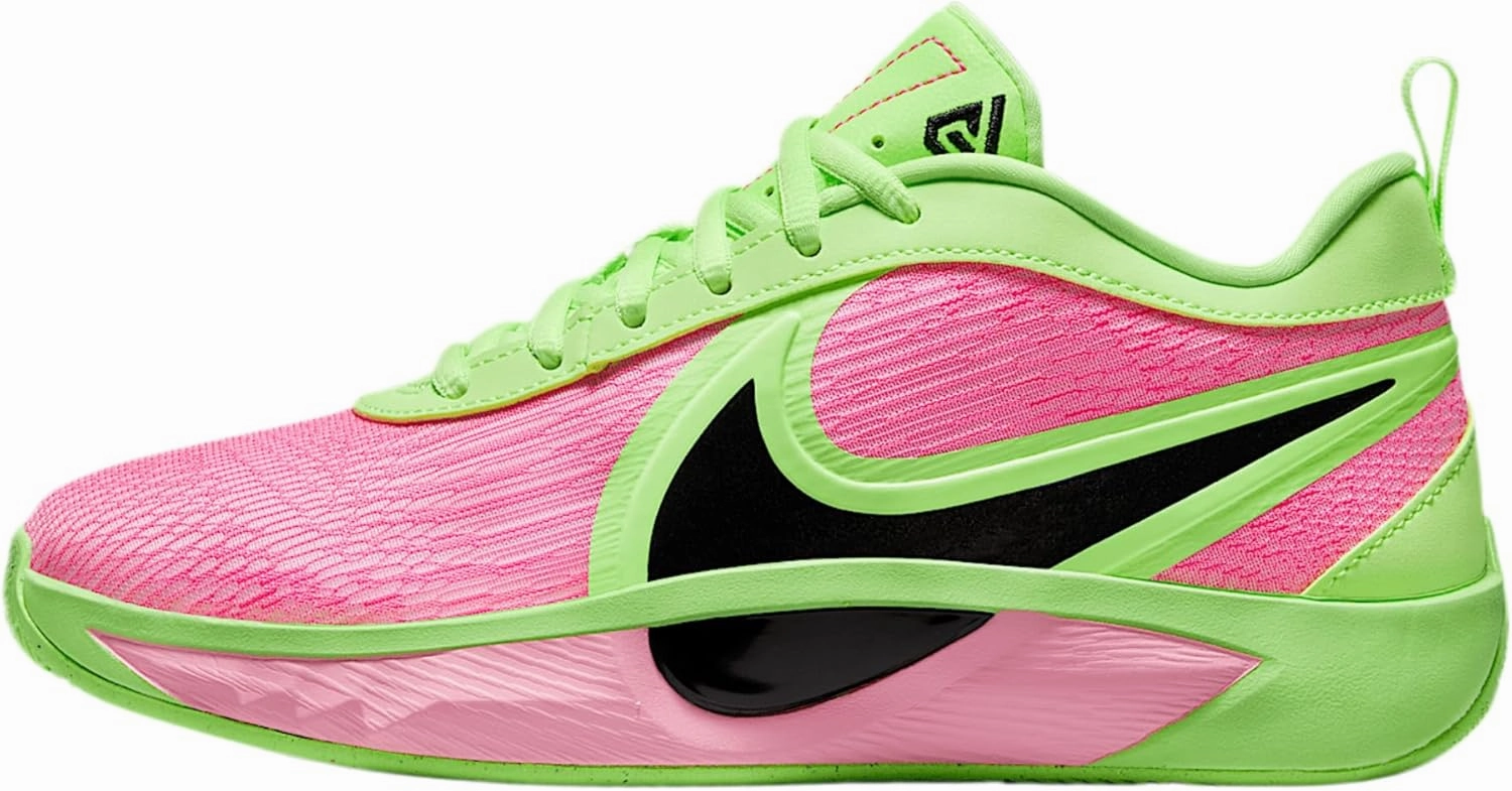Giannis Freak 6 Big Kids' Basketball Shoes (FQ7378-301, Lime Blast/Hyper Pink/Iron Grey)