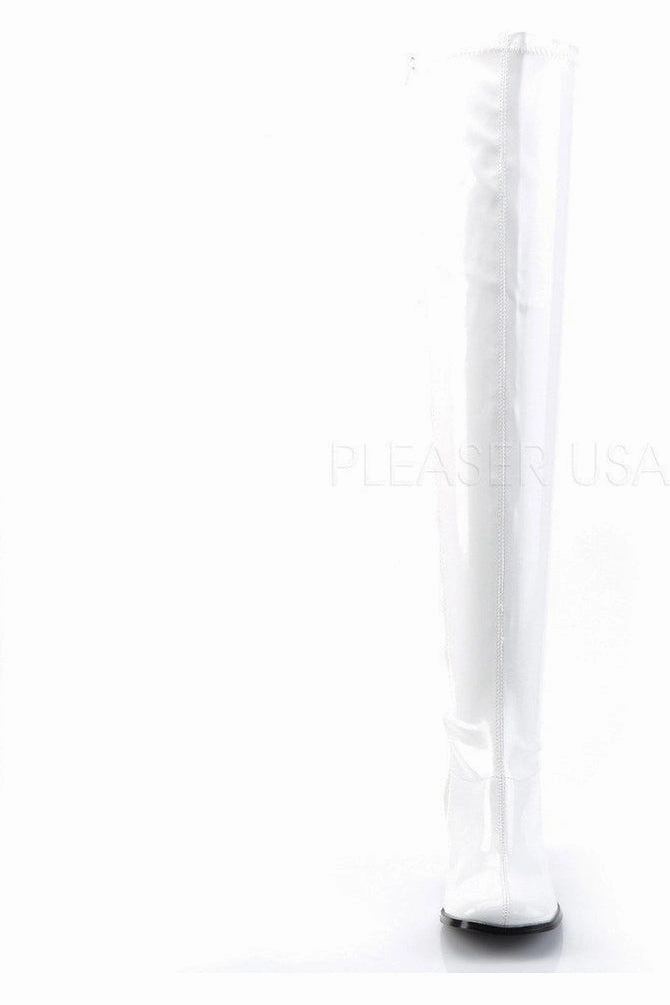GOGO-3000 Go Go Boot | White Patent
