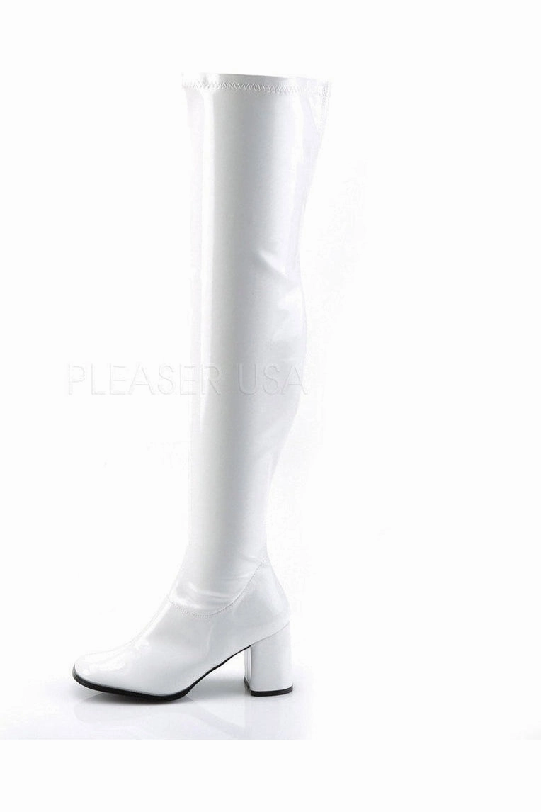 GOGO-3000 Go Go Boot | White Patent