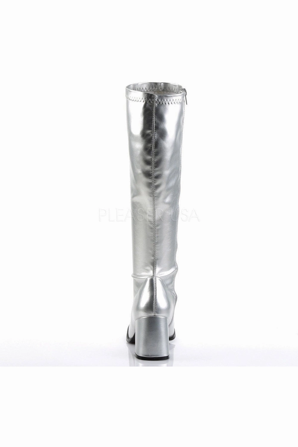 GOGO-300 Go Go Boot | Silver Faux Leather