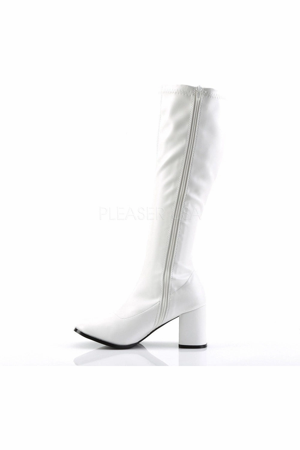 GOGO-300 Go Go Boot | White Faux Leather