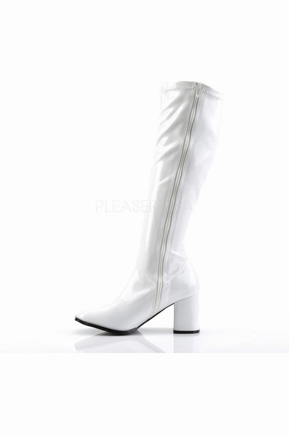GOGO-300 Go Go Boot | White Patent