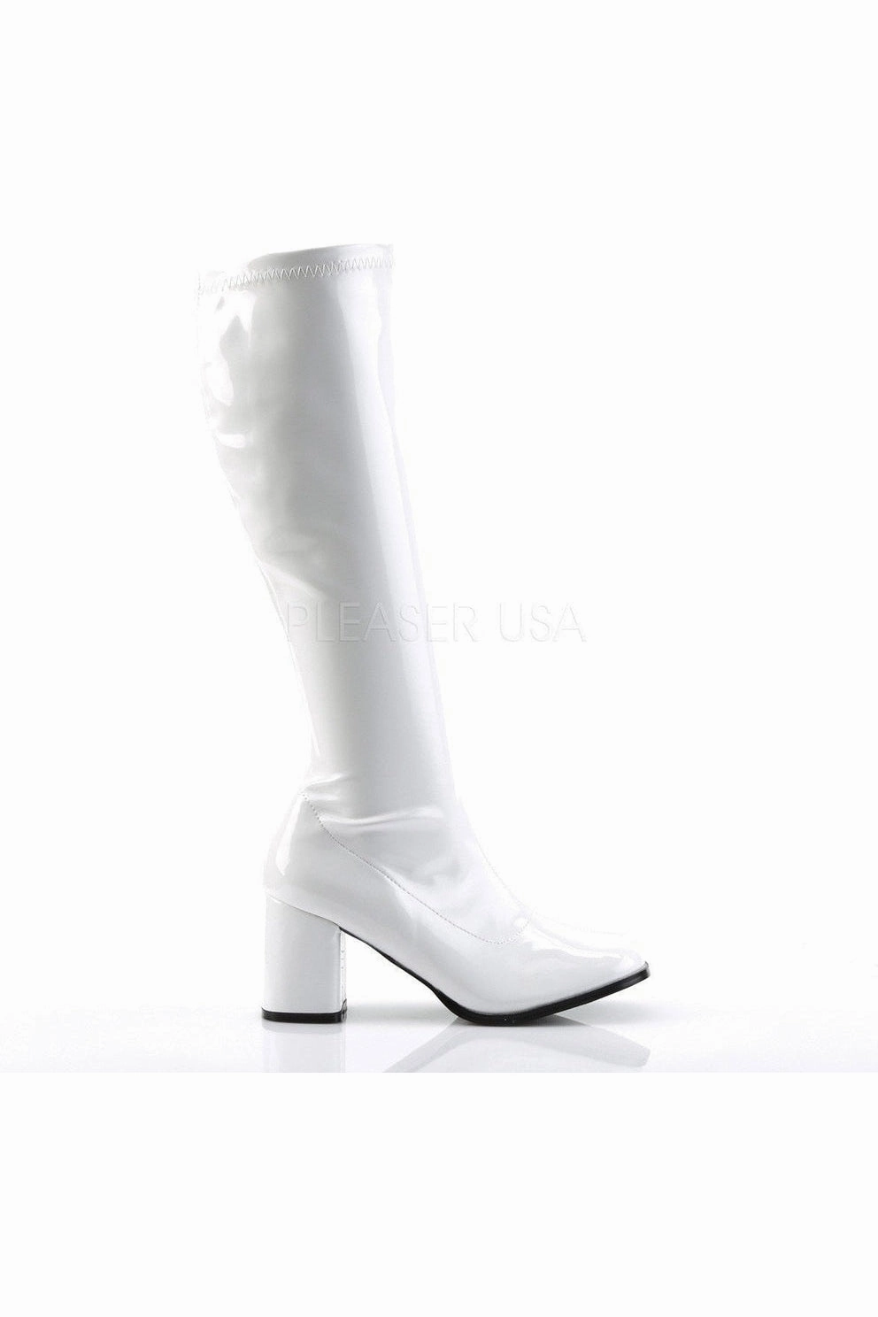 GOGO-300 Go Go Boot | White Patent