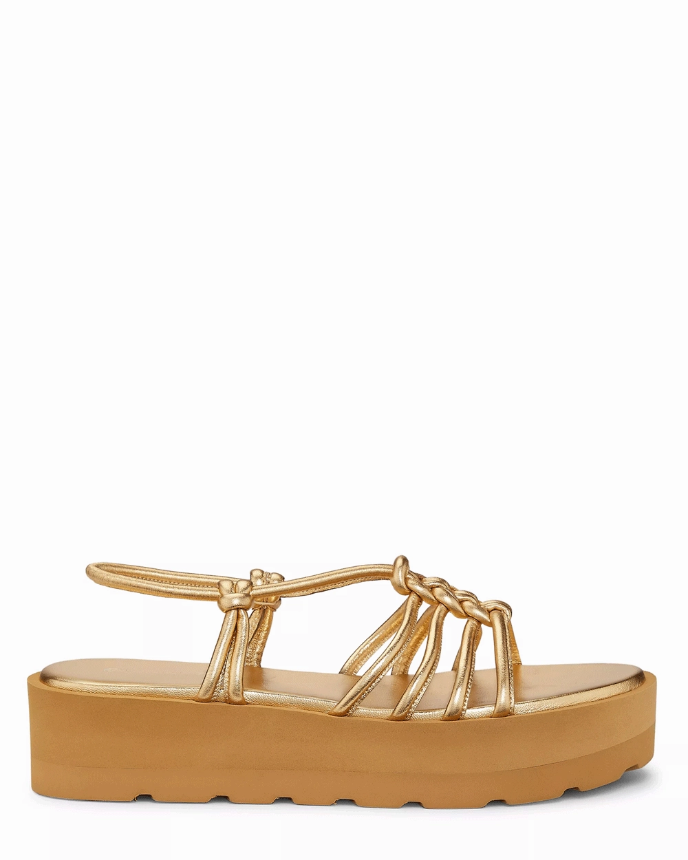 Hebe Strappy Platform Sandal in Mekong Gold
