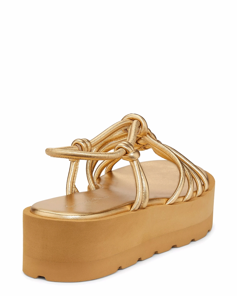Hebe Strappy Platform Sandal in Mekong Gold