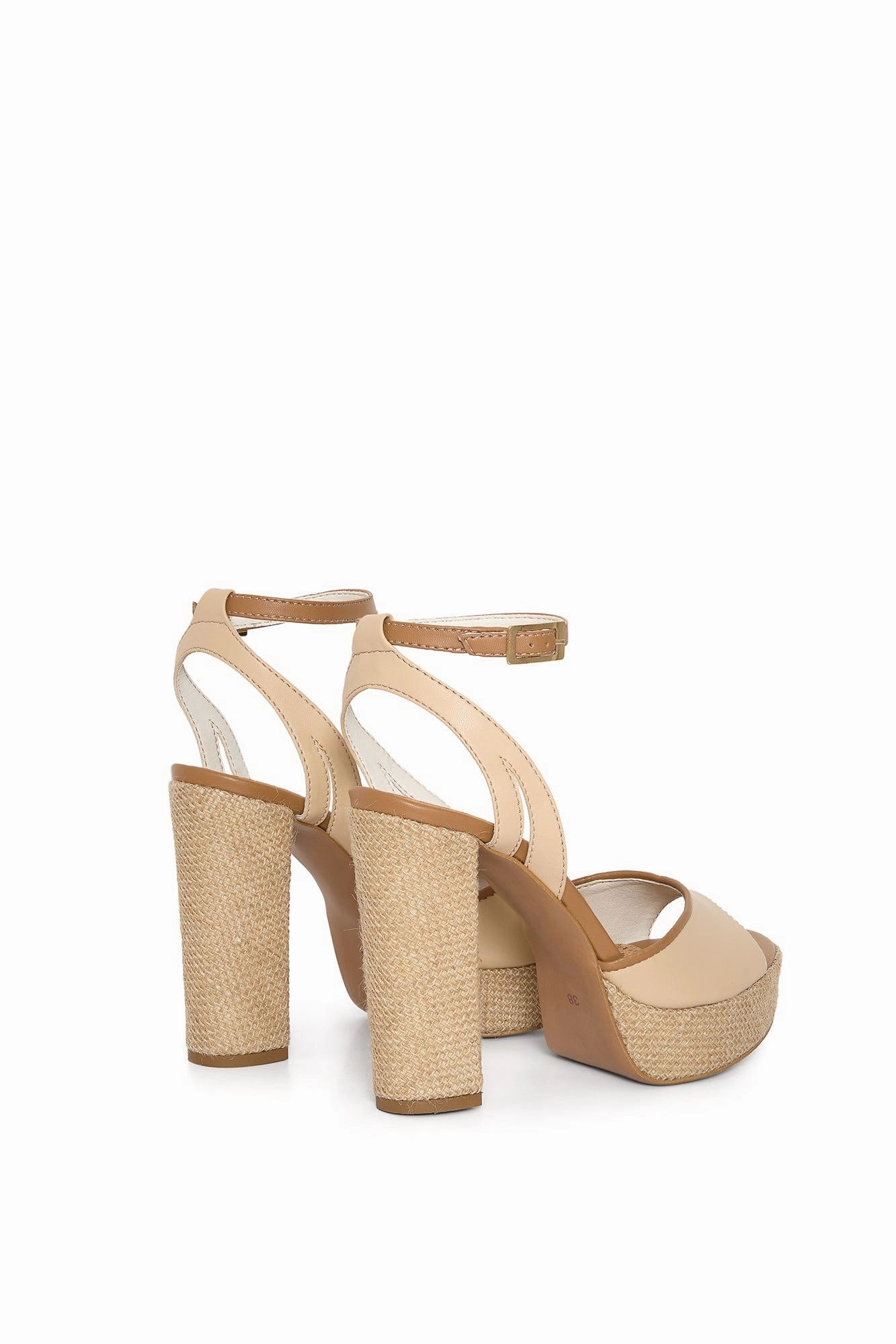 Hola! Vegan Mushroom Leather & Jute Wedge Sandals | Beige