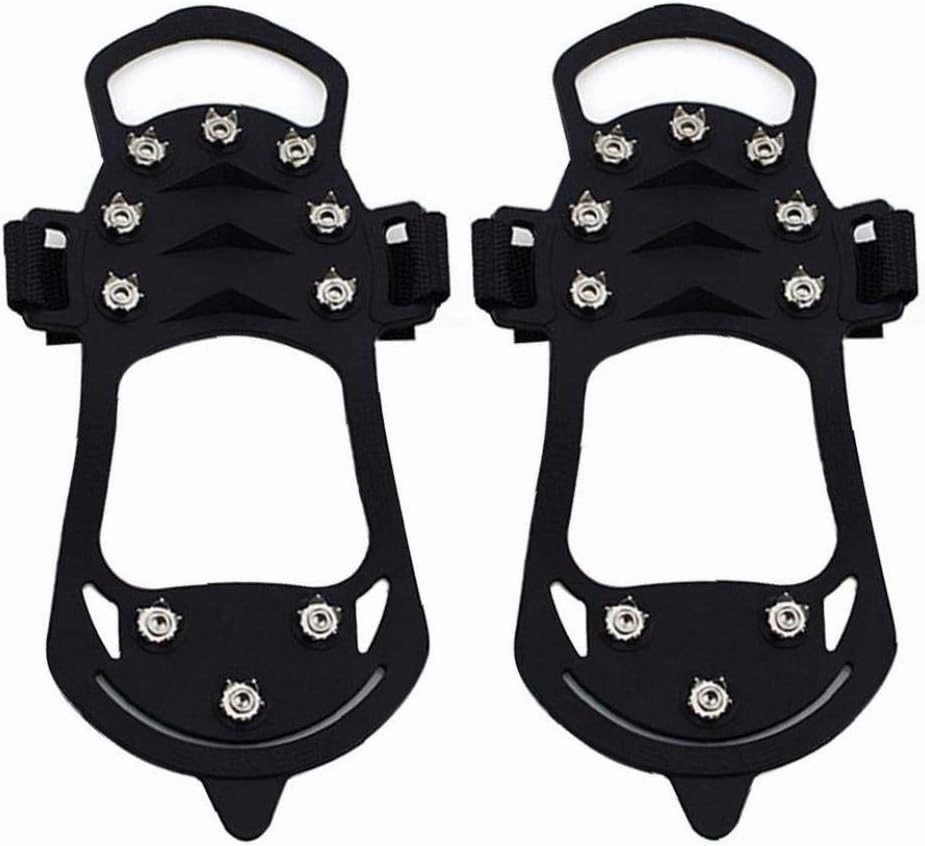 Ice Grips Snow Crampons Traction Cleats Shoe Boot Grippers Anti Slip 10 Studs Spikes for Winter Walking