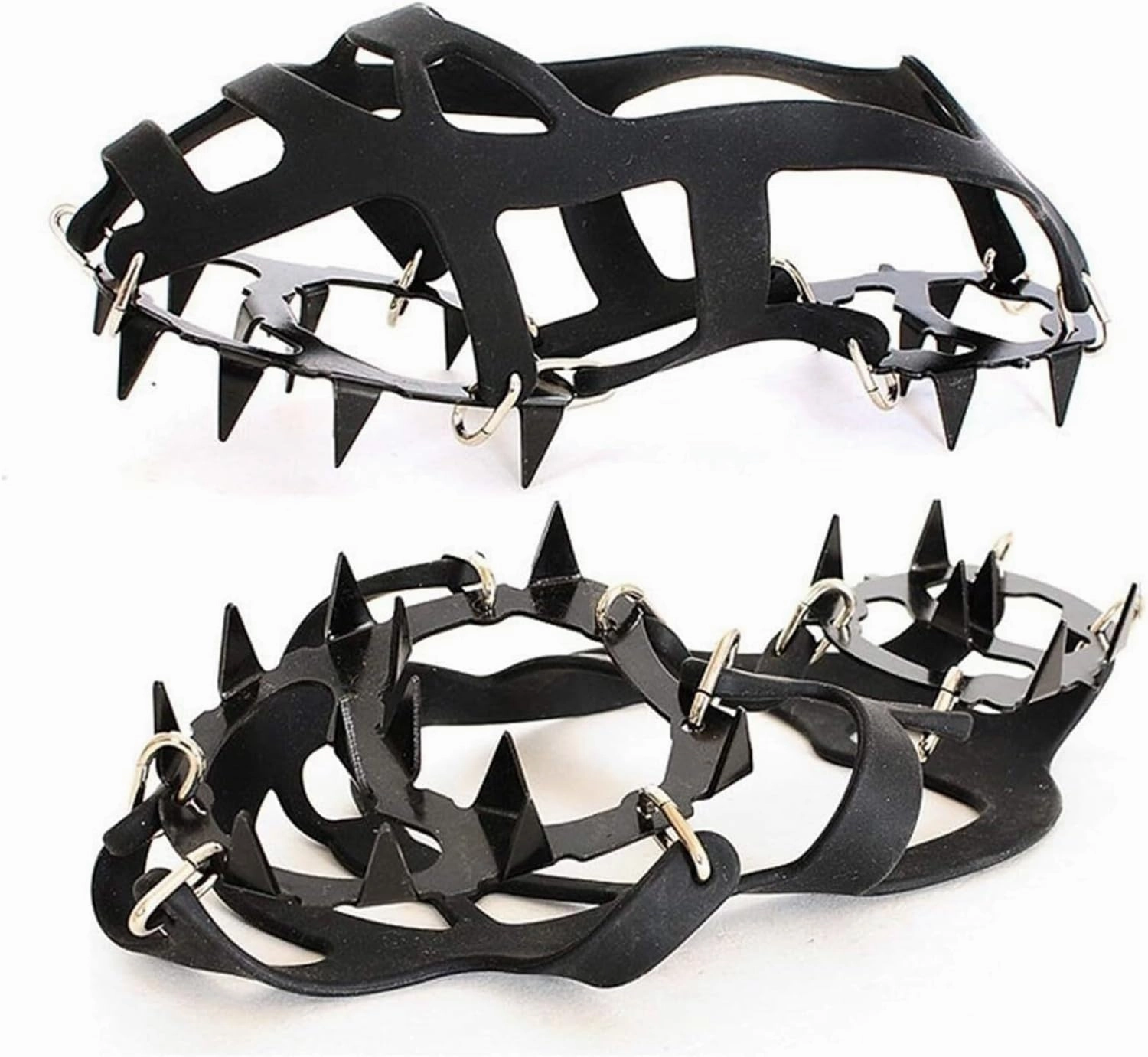Ice Snow Grips 1 Pair 18 Teeth Antislip Ice Snow Grips Shoe Boot Traction Cleat Shoes Boots Covers Ice Grips for Shoes