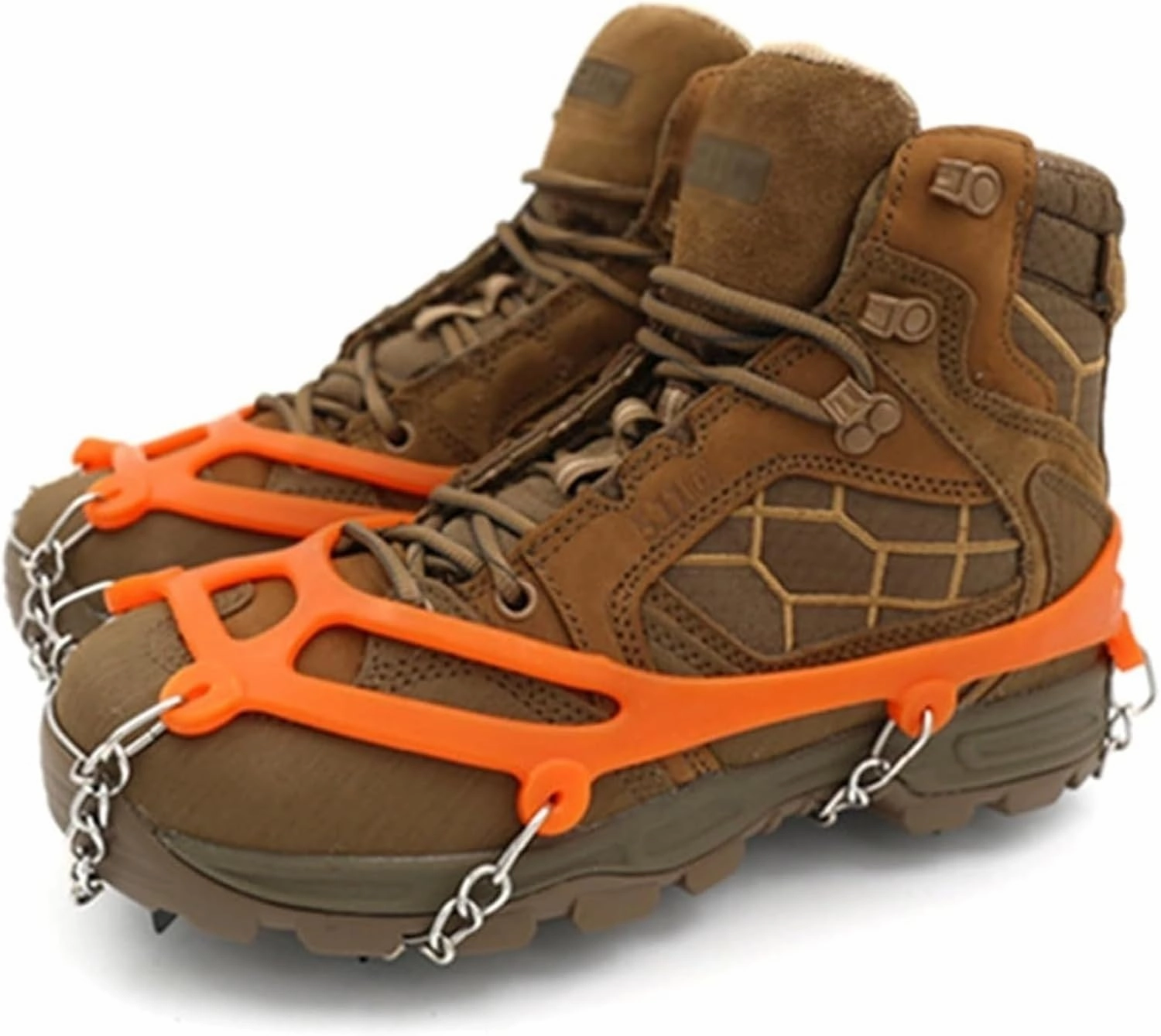 Ice Snow Grips Ice Cleats Snow Non Slip Climbing Crampons Cleats Shoe Cover Ice Gripper for Spikes Hiking Winter Manganese Steel Outdoor Cleats Overshoes