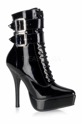 INDULGE-1026 Ankle Boot | Black Patent