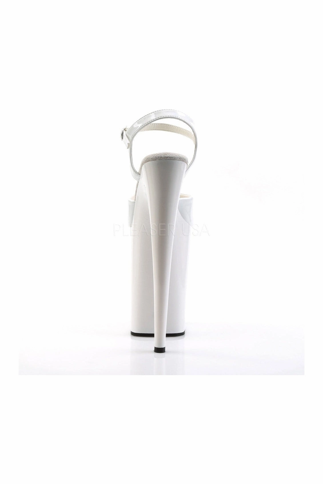 INFINITY-909 Platform Sandal  | White Patent