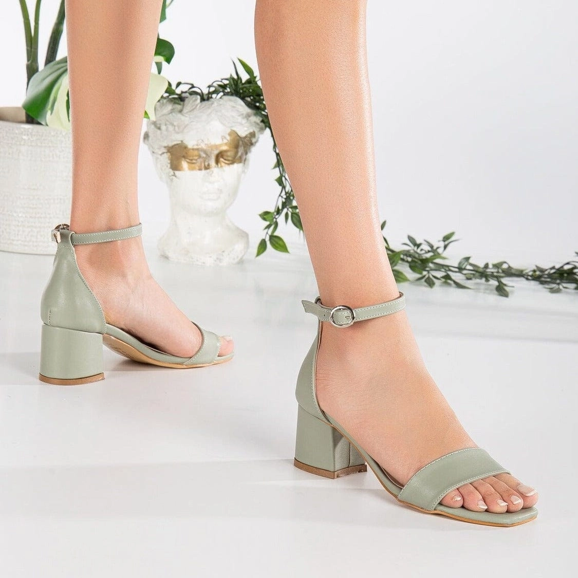 Iva Vegan Leather Low Heel | Green