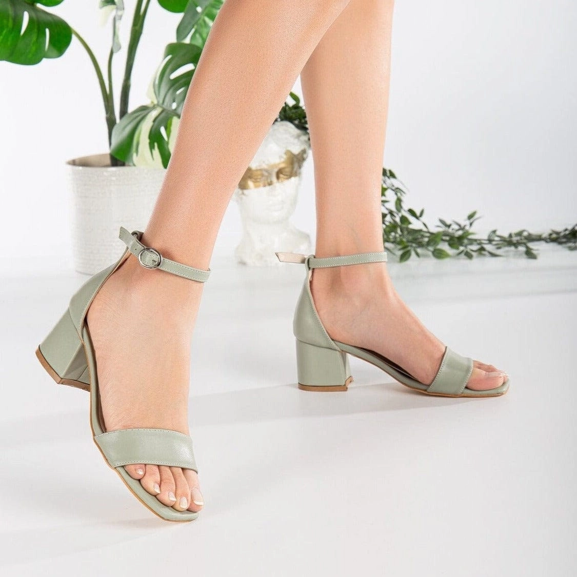 Iva Vegan Leather Low Heel | Green