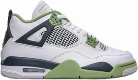 Jordan Air 4 Retro Women's White/Oil Green-Dark Ash AQ9129-103 6