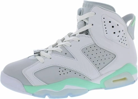 Jordan Air Jordan 6 Retro Womens Shoes Size 10.5, Color: White/Pure Platinum/Mint Foam-White