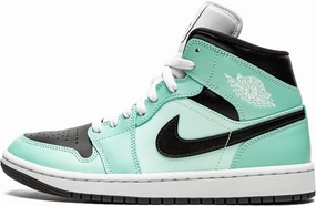 Jordan Womens WMNS Air 1 MID BQ6472 300 Aqua Black - Size 11.5W