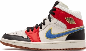 Jordan Womens WMNS Air Jordan 1 Mid SE DC1426 100 Let(Her) Man - Size 6W