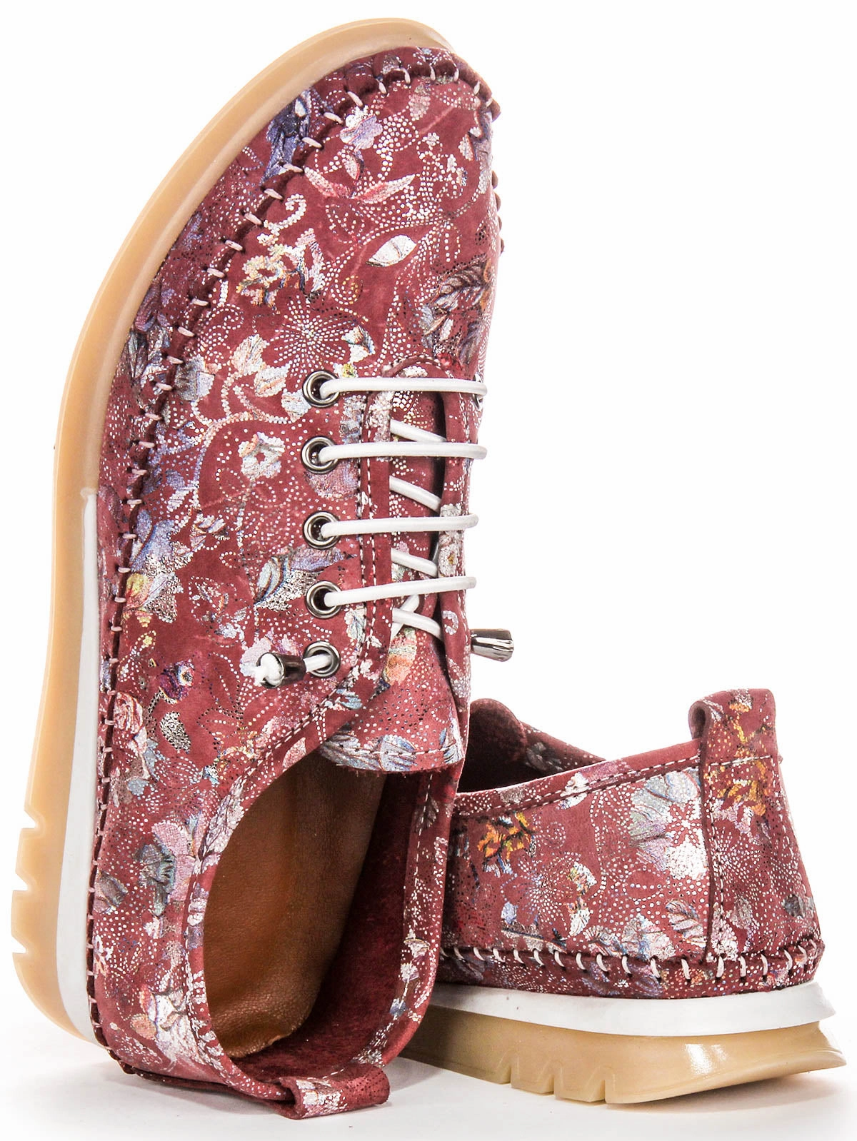 Justinreess England Bryony In Maroon Floral