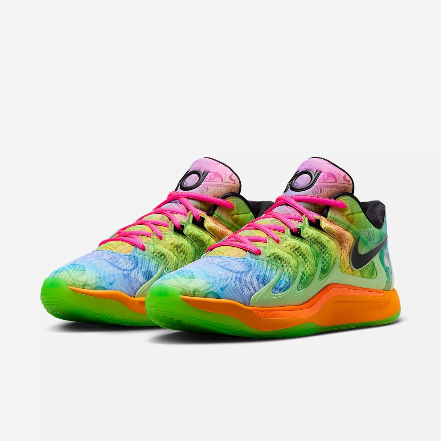 KD17 Basketball Shoes (HF1811-700, Barely Volt/Hyper Pink/Total Orange/Baltic Blue)