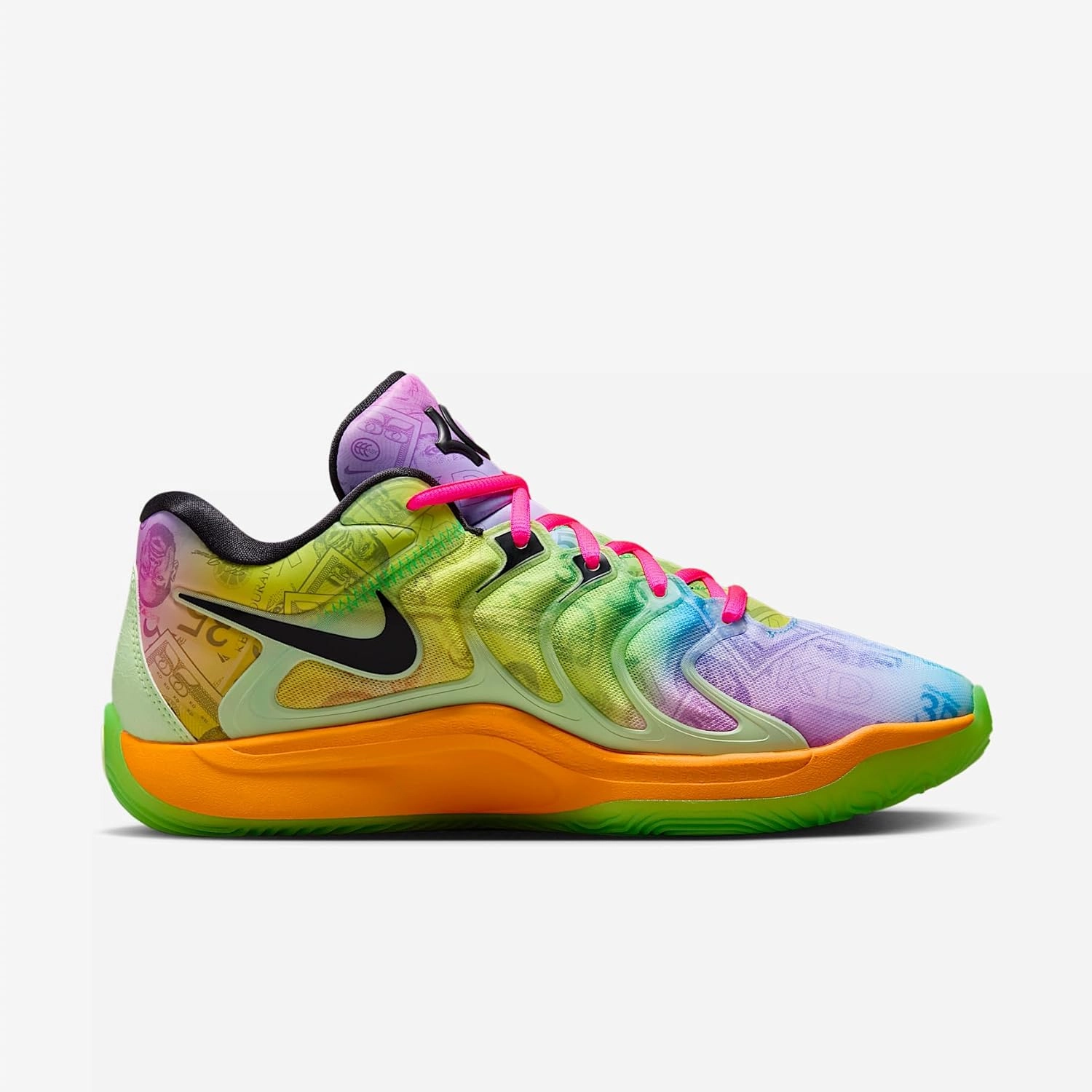 KD17 Basketball Shoes (HF1811-700, Barely Volt/Hyper Pink/Total Orange/Baltic Blue)
