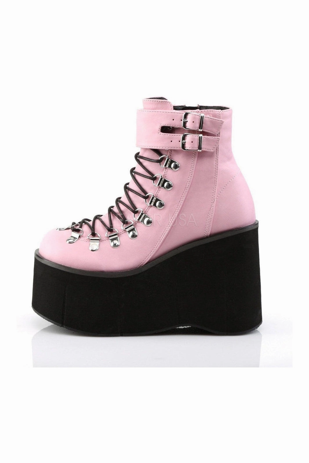 KERA-21 Demonia Ankle Boot | Pink Faux Leather