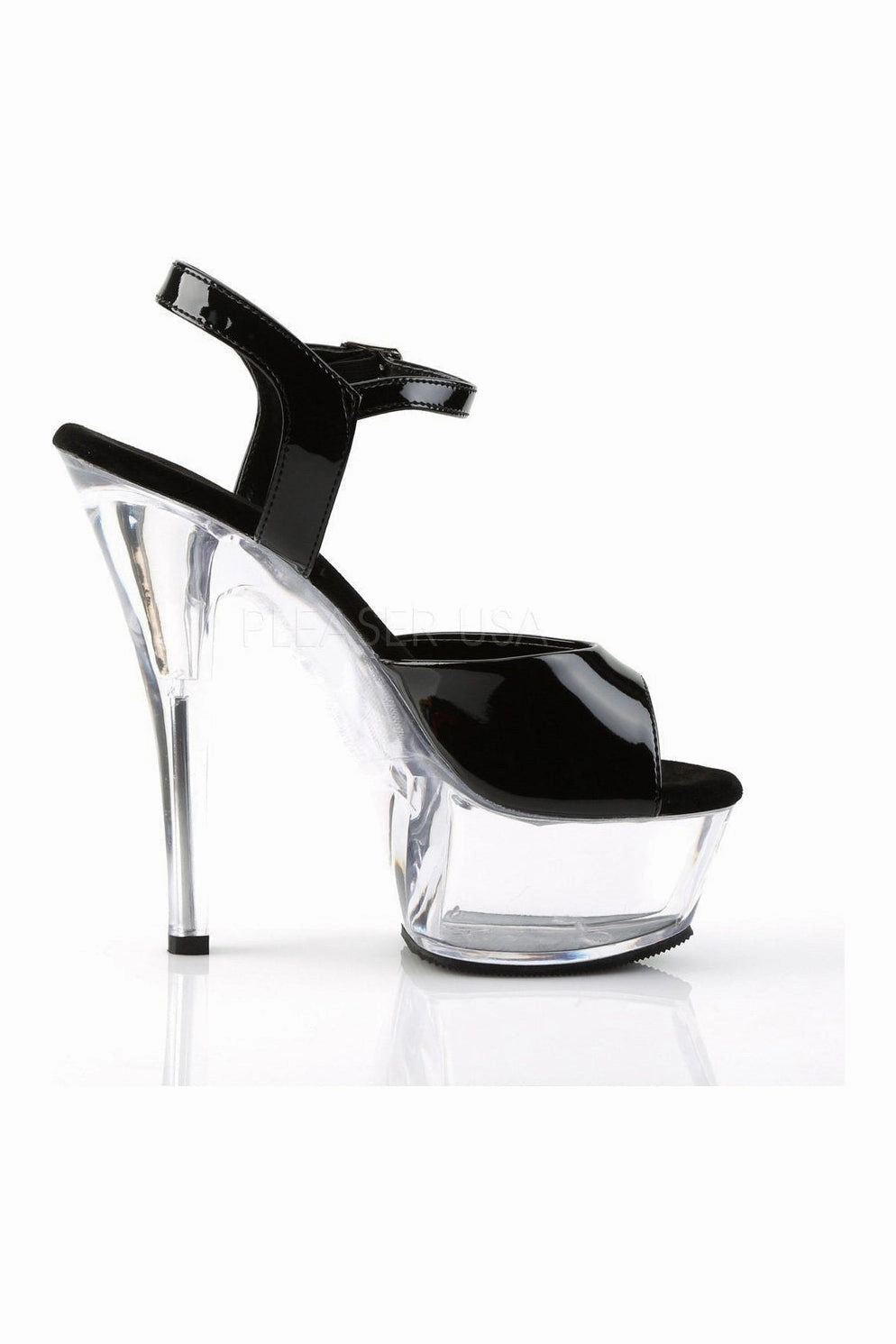 KISS-209 Platform Sandal | Black Patent