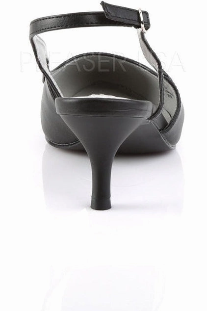 KITTEN-02 Pump  | Black Faux Leather