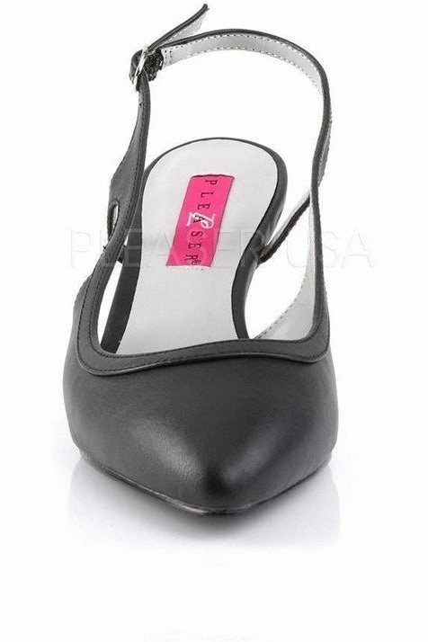 KITTEN-02 Pump  | Black Faux Leather